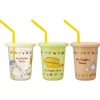 Maison Ghibli Kitchenware-3 Glasses With Straw Set - My Neighbor Totoro