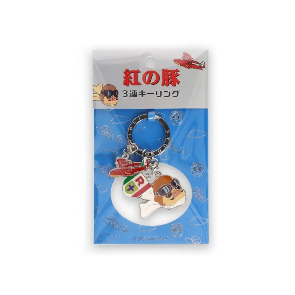 Maison Ghibli Keychains-3 Pieces Key Ring Marco - Porco Rosso