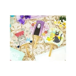 Maison Ghibli Accessories-Bamboo Fan & Letter Set No Face With Flower - Spirited Away