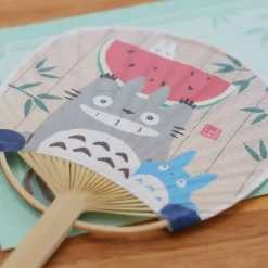 Maison Ghibli Accessories-Bamboo Fan & Letter Set Totoro With Watermelon - My Neighbor Totoro