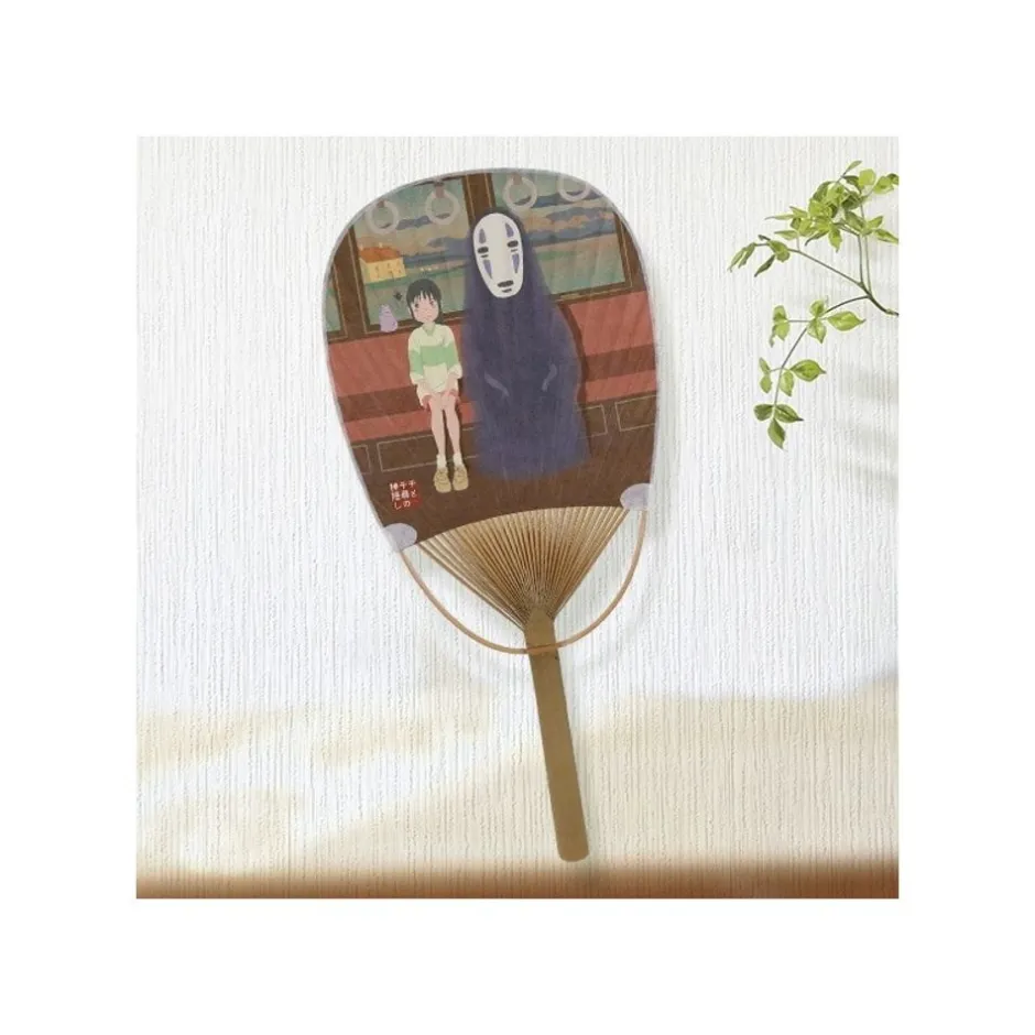 Maison Ghibli Accessories-Bamboo Fan Chihiro & No Face On The Train - Spirited Away