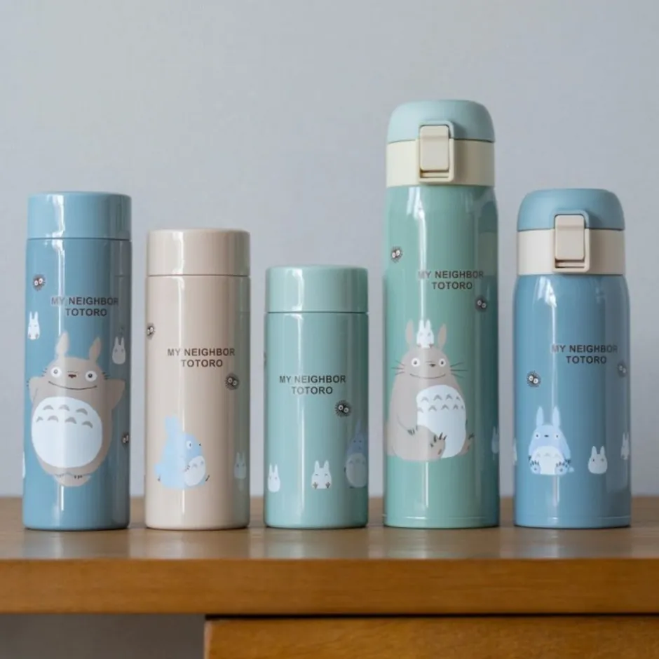 Maison Ghibli Kitchenware-Beige Thermos Bottle 300Ml Forest Stroll - My Neighbor Totoro