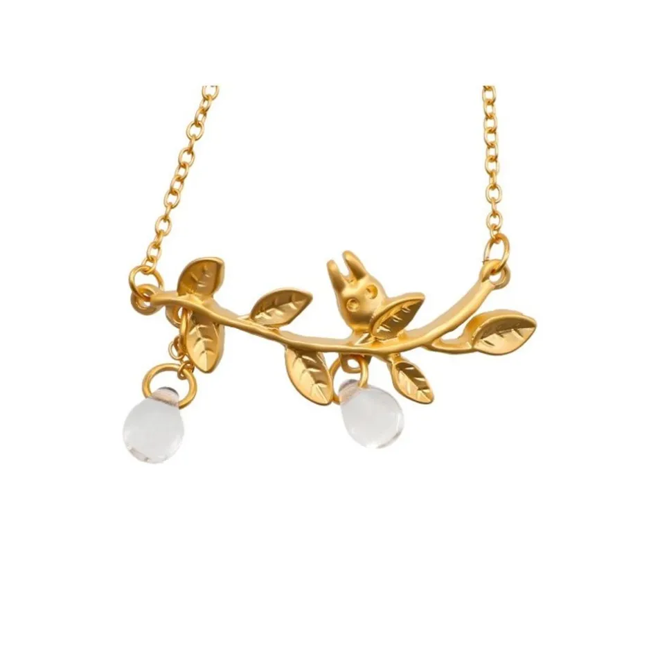 Maison Ghibli Jewellery-Braclet Totoro White Hidden In A Leaf - My Neighbor Totoro