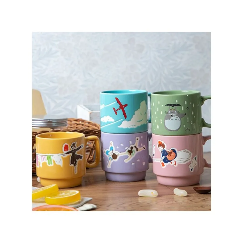 Maison Ghibli Kitchenware-Coloful Embossed Mug Savoia - Porco Rosso
