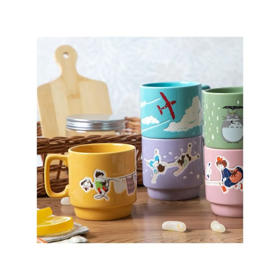 Maison Ghibli Kitchenware-Coloful Embossed Mug Savoia - Porco Rosso
