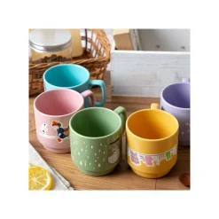 Maison Ghibli Kitchenware-Coloful Embossed Mug Totoro Holding Umbrella - My Neighbor Totoro