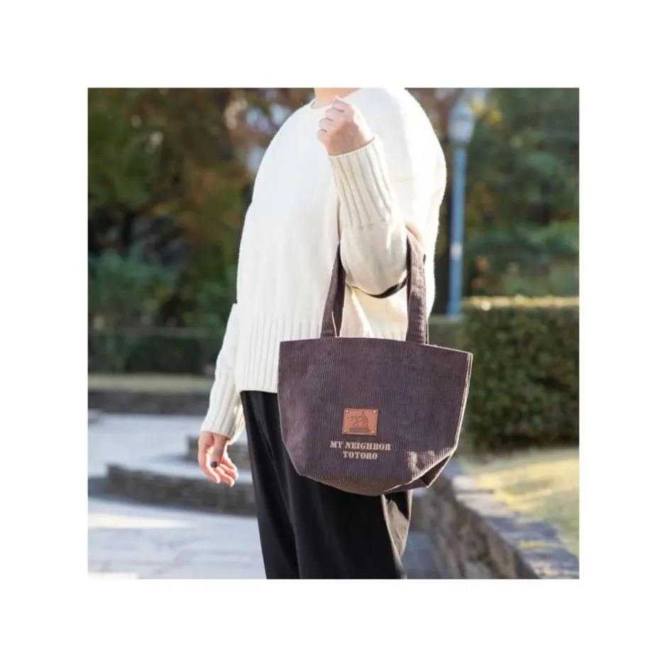 Maison Ghibli Bags-Corduroy Bag Totoro Patch - My Neighbor Totoro