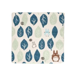 Maison Ghibli Furniture-Cushion Big Totoro Blue & Green Leaves 45X45 Cm - My Neighbour Totoro