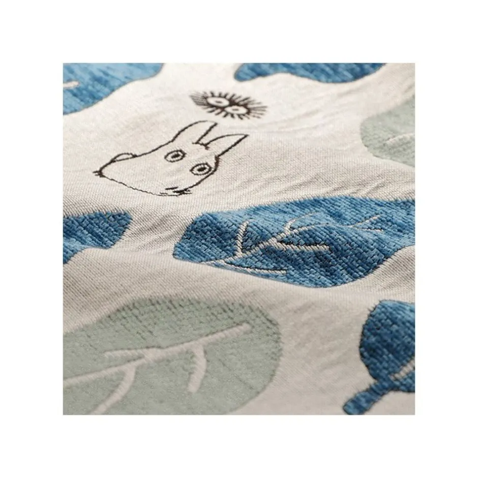 Maison Ghibli Furniture-Cushion Big Totoro Blue & Green Leaves 45X45 Cm - My Neighbour Totoro