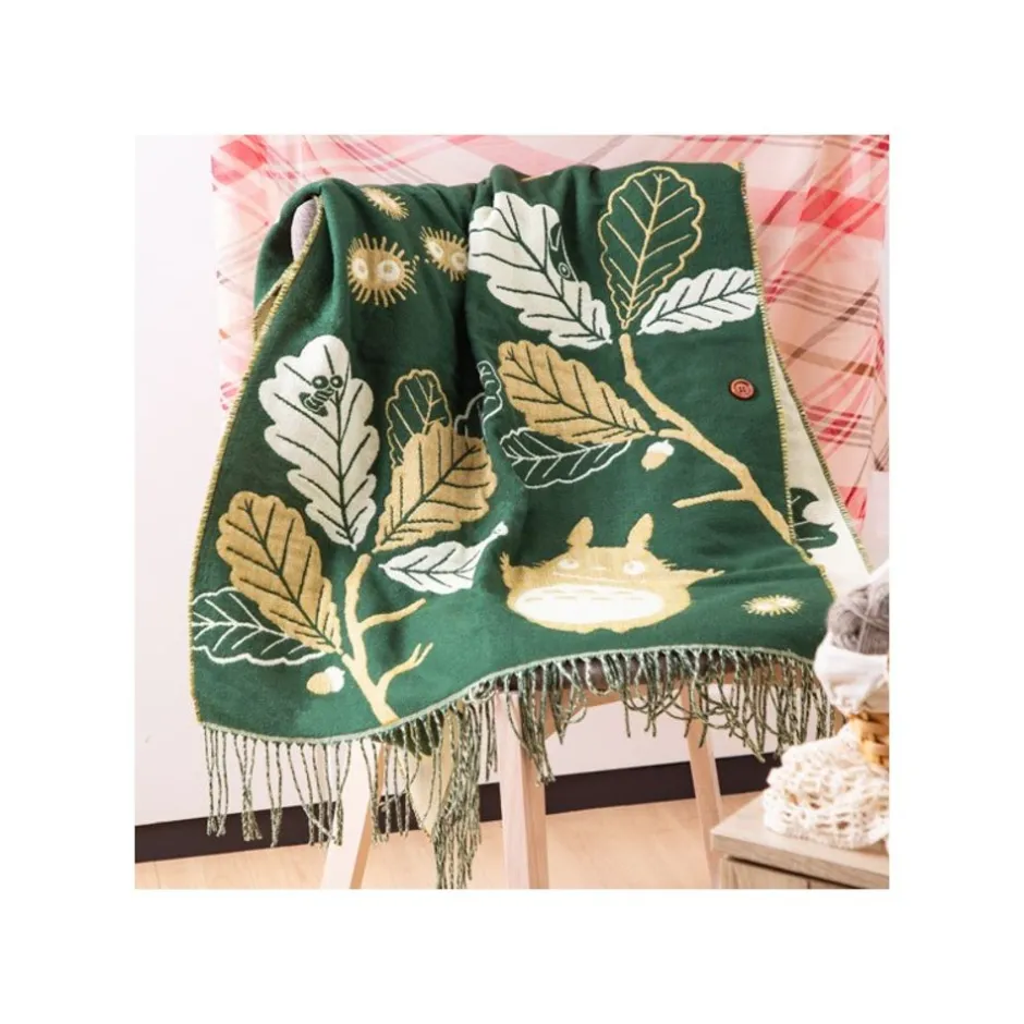 Maison Ghibli Outfits-Dark Green Stole Oak Leaves - My Neighbor Totoro