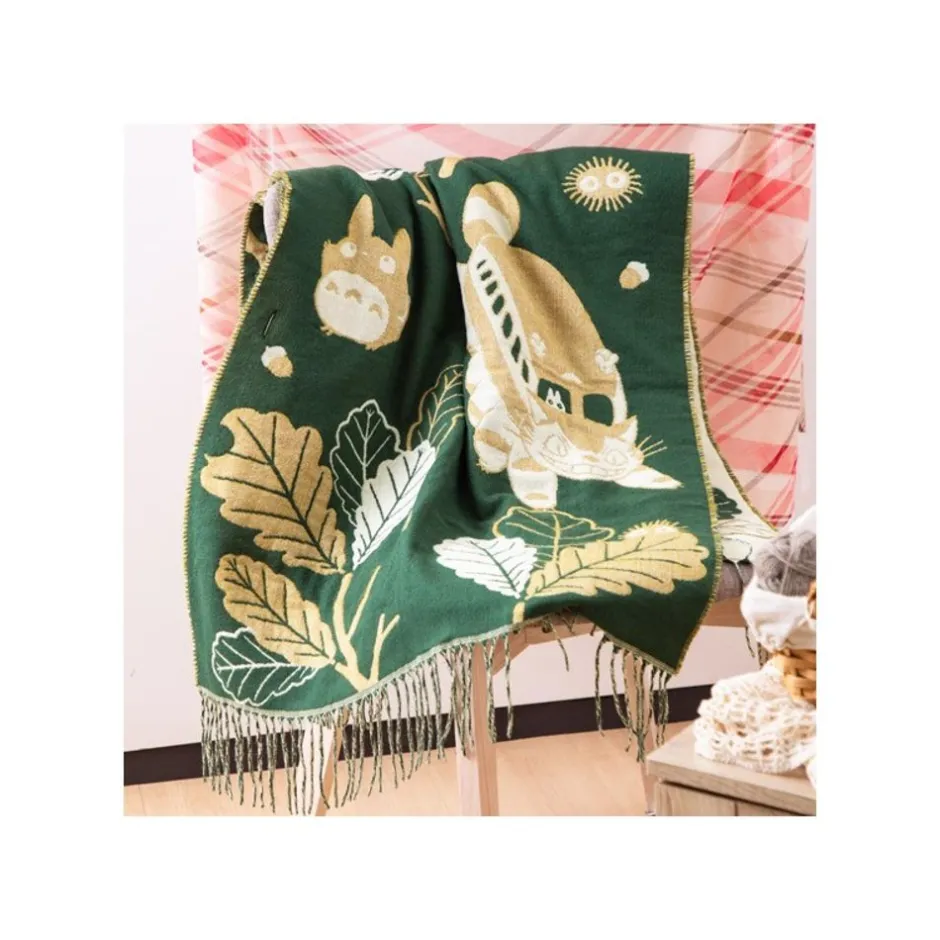 Maison Ghibli Outfits-Dark Green Stole Oak Leaves - My Neighbor Totoro