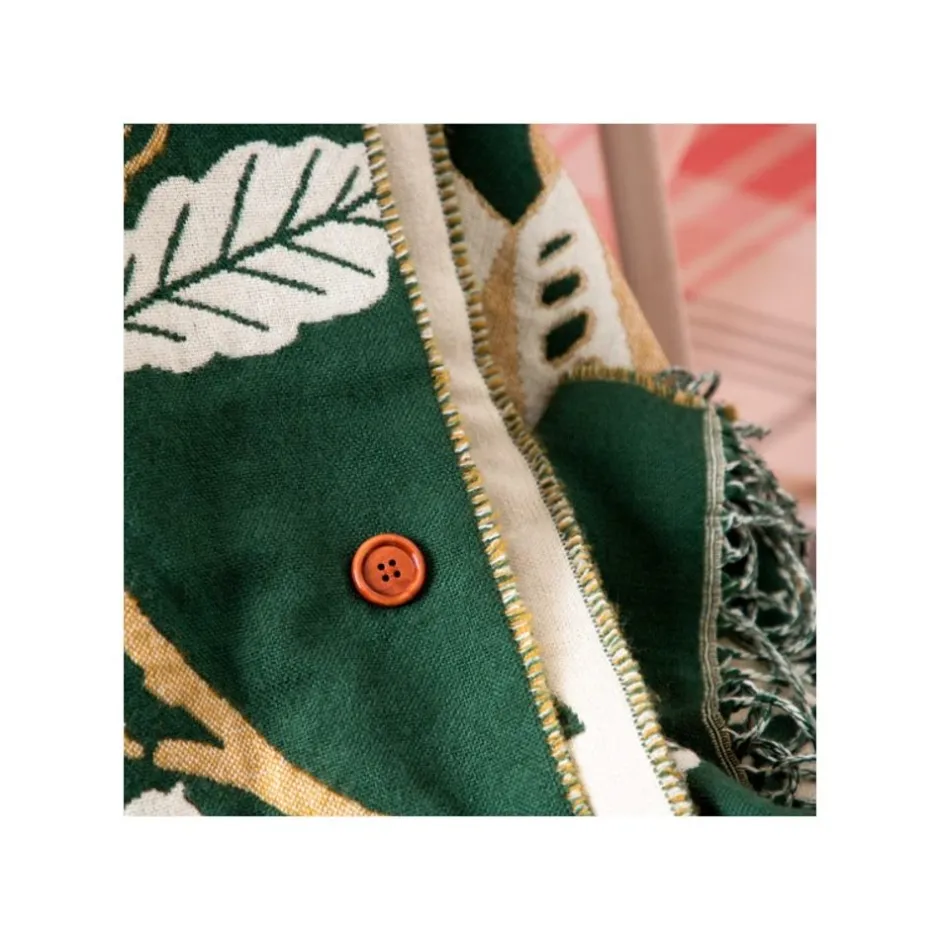 Maison Ghibli Outfits-Dark Green Stole Oak Leaves - My Neighbor Totoro