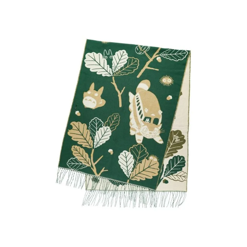 Maison Ghibli Outfits-Dark Green Stole Oak Leaves - My Neighbor Totoro