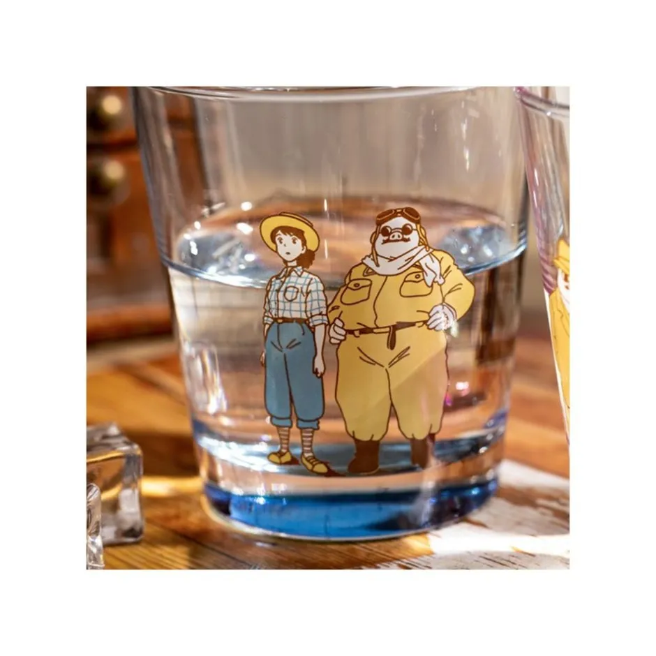Maison Ghibli Kitchenware-Decorated Glass Marco & Fio - Porco Rosso