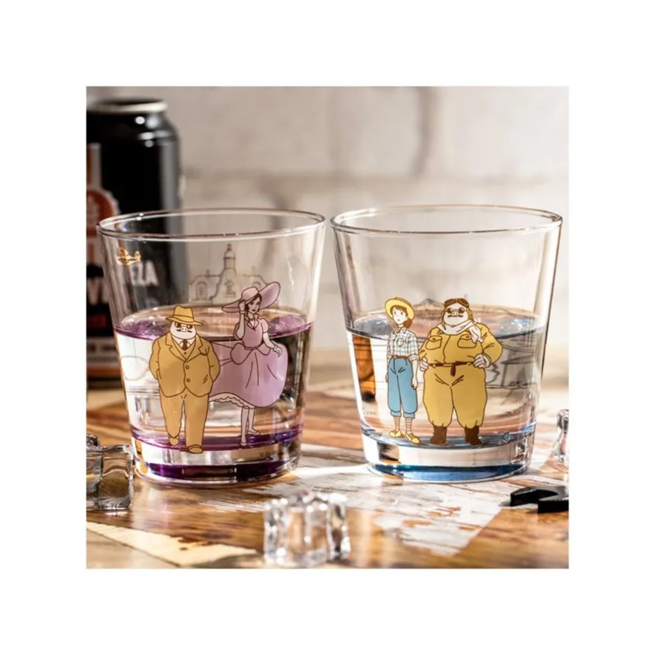Maison Ghibli Kitchenware-Decorated Glass Marco & Fio - Porco Rosso