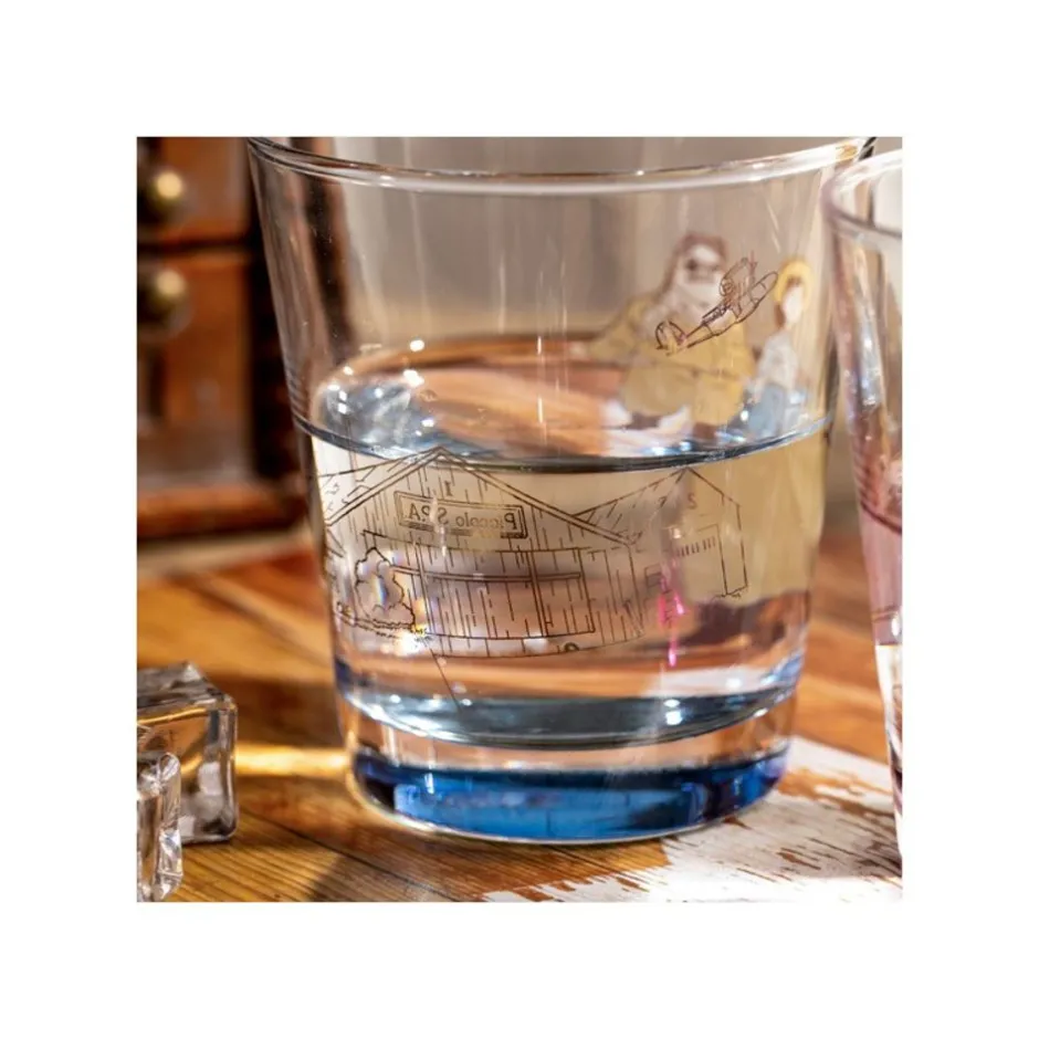 Maison Ghibli Kitchenware-Decorated Glass Marco & Fio - Porco Rosso