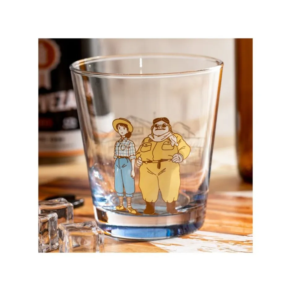 Maison Ghibli Kitchenware-Decorated Glass Marco & Fio - Porco Rosso