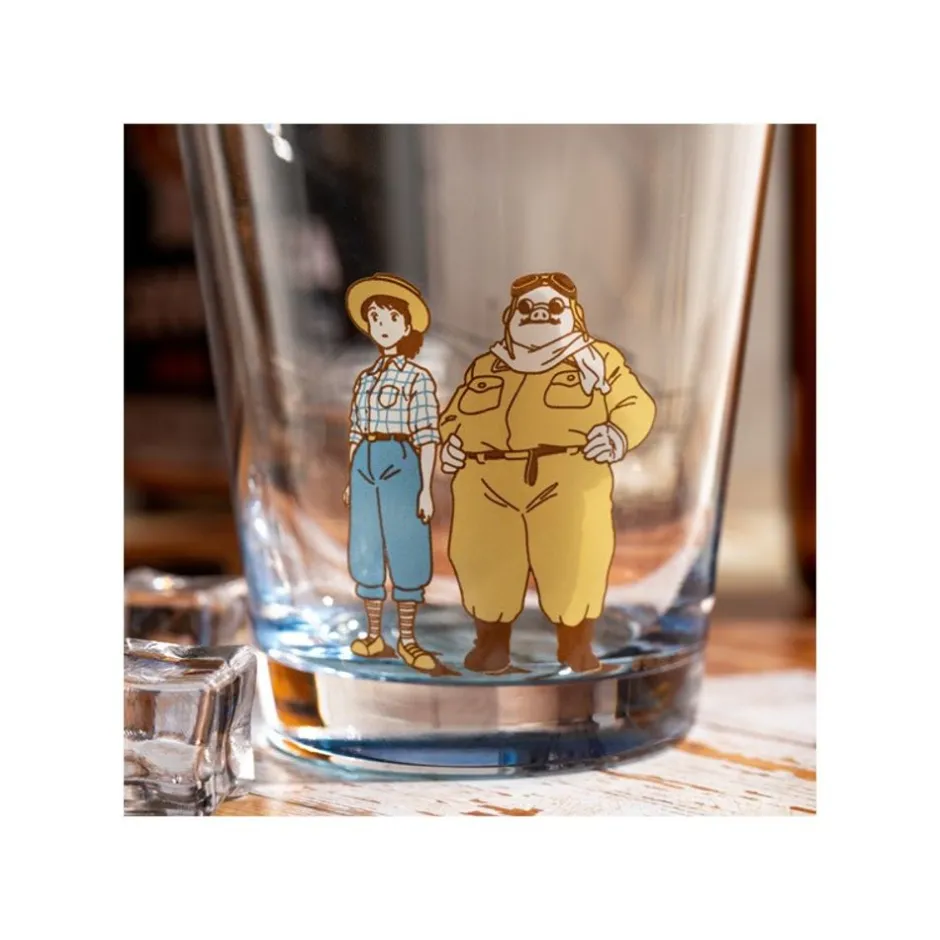 Maison Ghibli Kitchenware-Decorated Glass Marco & Fio - Porco Rosso