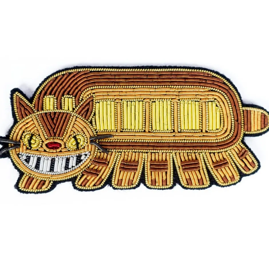 Maison Ghibli Pins-Embroidered Jewel Brooch Catbus - My Neighbor Totoro