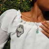 Maison Ghibli Pins-Embroidered Jewel Brooch Moro - Princess Mononoke