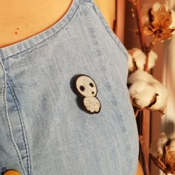 Maison Ghibli Pins-Embroidered Jewel Brooch Seated Kodama - Princess Mononoke