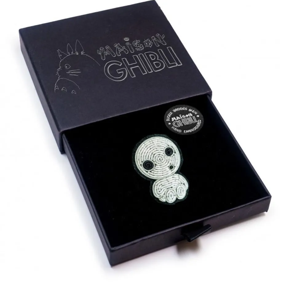 Maison Ghibli Pins-Embroidered Jewel Brooch Seated Kodama - Princess Mononoke