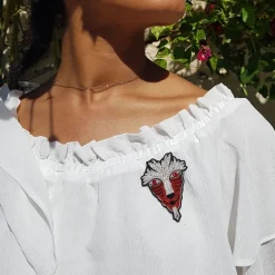 Maison Ghibli Pins-Embroidered Jewel Brooch Great Forest Spirit - Princess Mononoke