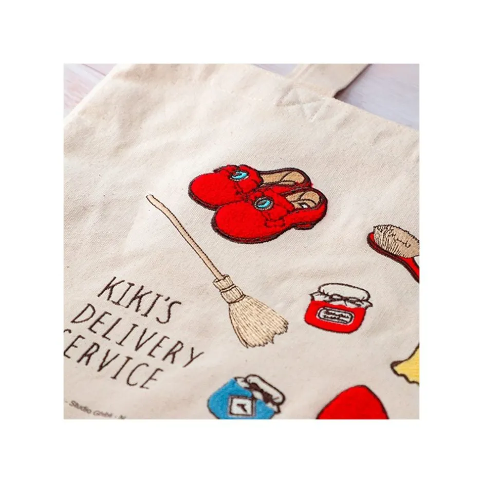 Maison Ghibli Bags-Embroidery Canvas Tote Bag Kiki - Kiki'S Delivery Service