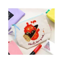 Maison Ghibli Storage-Embroidery Pouch Calcifer - Howl'S Moving Castle