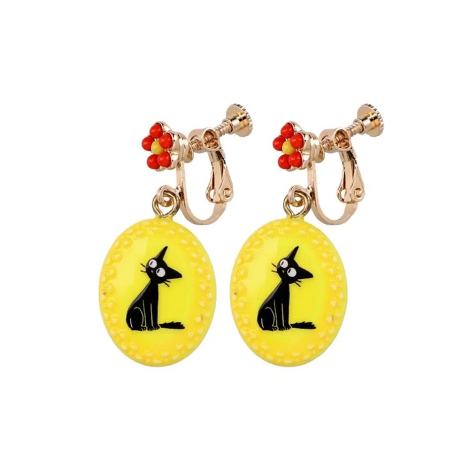 Maison Ghibli Jewellery-Fancy Yellow Earrings With Clips Jiji - Kiki'S Delivery Service