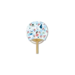 Maison Ghibli Accessories-Japanese Bamboo Fan Diamond Check - Spirited Away