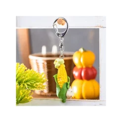 Maison Ghibli Keychains-Keychain Soot Sprite In Corn With Totoro - My Neighbor Totoro