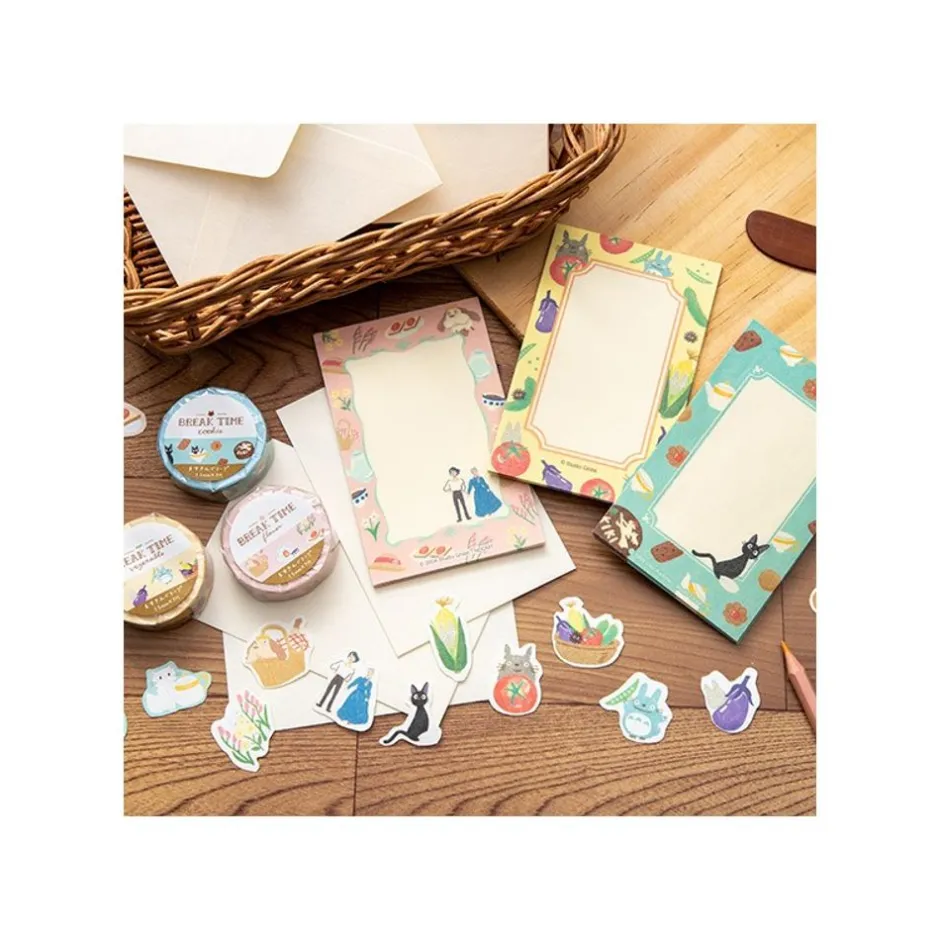 Maison Ghibli Postcards And Letter Papers-Letter Set Break Time Flowers - Howl'S Moving Castle