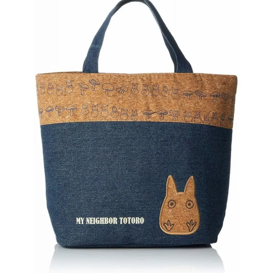 Maison Ghibli Kitchenware-Lunch Bag Cork & Denim Style - My Neighbor Totoro
