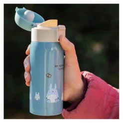 Maison Ghibli Kitchenware-Mat Blue Thermos Bottle 350Ml - My Neighbor Totoro