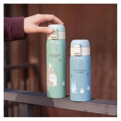 Maison Ghibli Kitchenware-Mat Blue Thermos Bottle 350Ml - My Neighbor Totoro