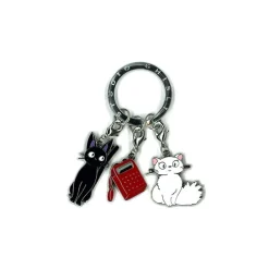 Maison Ghibli Keychains-Metal Key Chain Kiki 3 Characters - Kiki'S Delivery Service