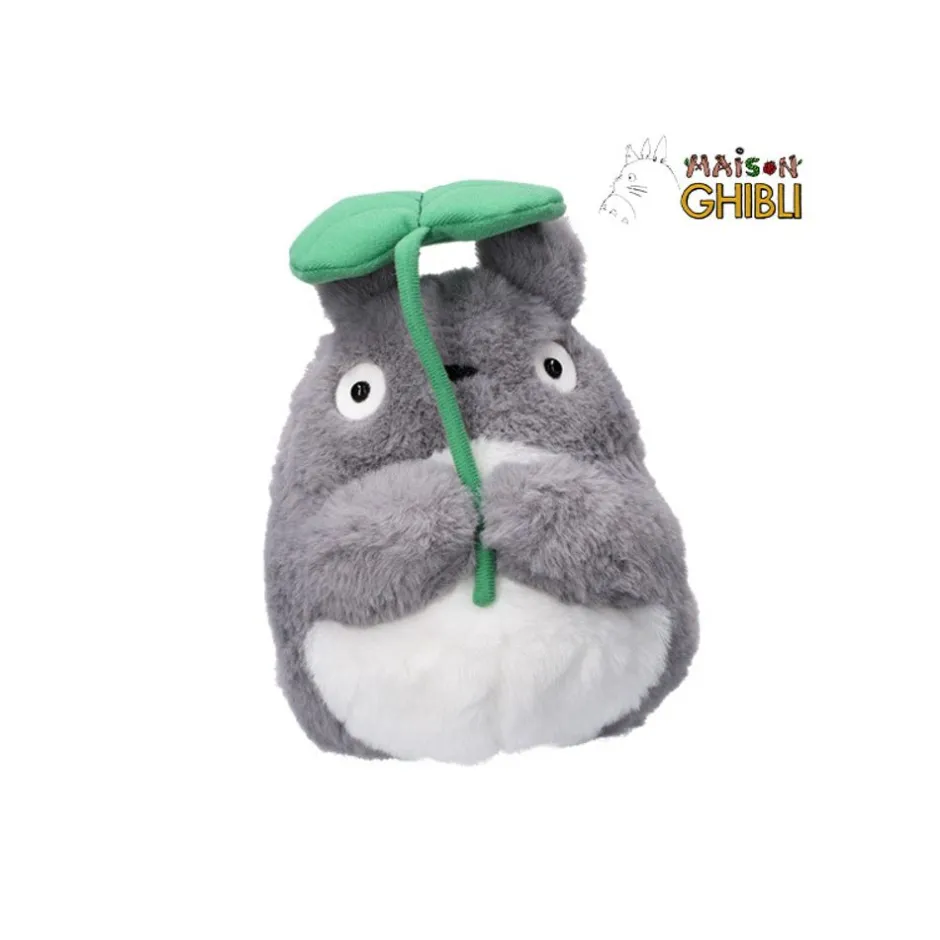 Maison Ghibli Nakayoshi Plush-Nakayoshi Plush Big Totoro With Leaf - My Neighbor Totoro
