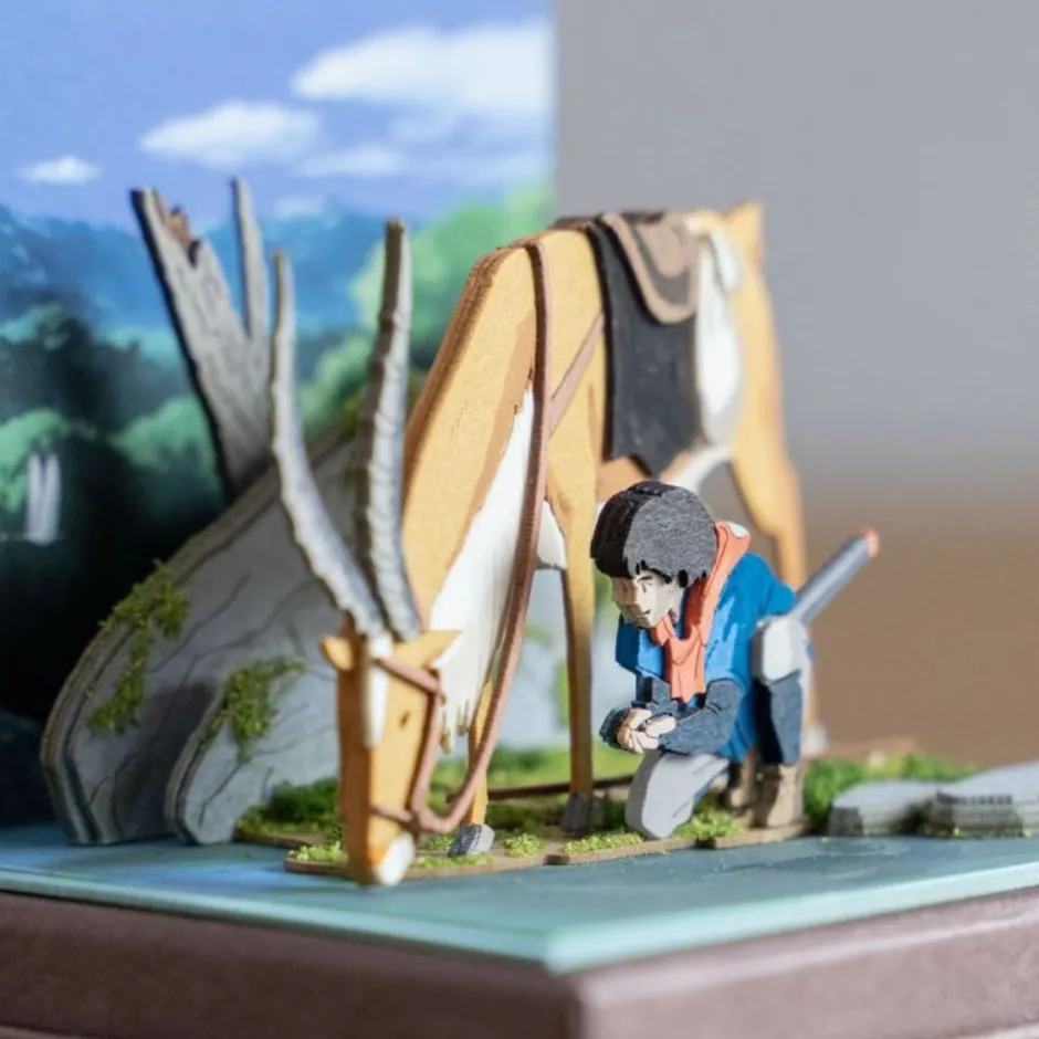 Maison Ghibli Arts And Crafts-Paper Craft Ashitaka Et Yakul - Princess Mononoke