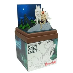 Maison Ghibli Arts And Crafts-Paper Craft San And Moro Under The Moon - Princess Mononoke