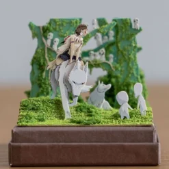 Maison Ghibli Arts And Crafts-Paper Craft San, Moro And Kodama -Princess Mononoke