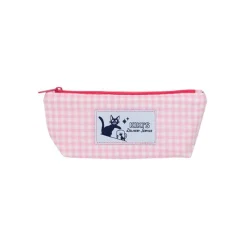 Maison Ghibli Storage-Pink Checkered Pencil Case - Kiki'S Delivery Service