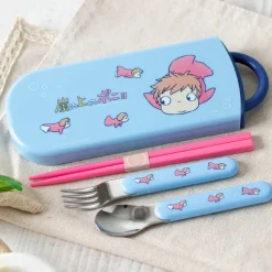 Maison Ghibli Kitchenware-Set Chopsticks Spoon Fork Ponyo In The Ocean - Ponyo On The Cliff
