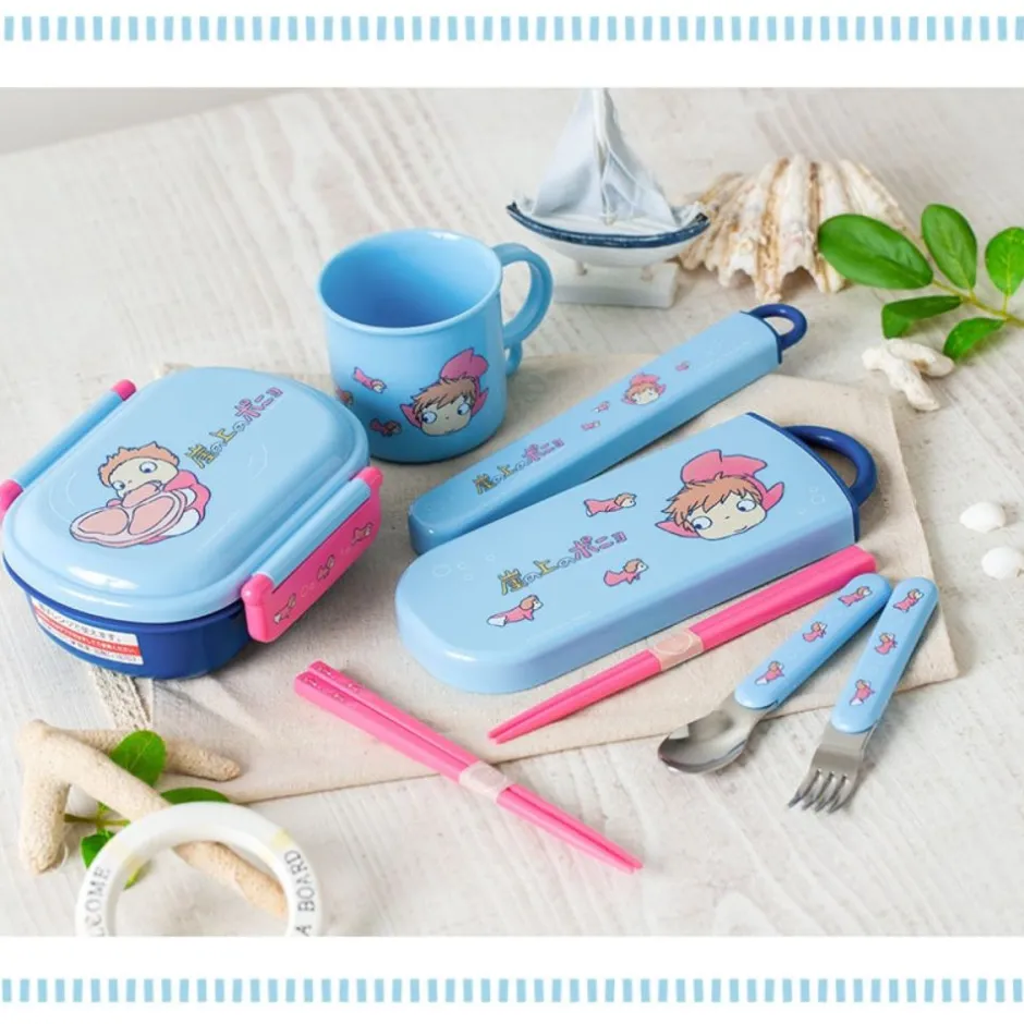 Maison Ghibli Kitchenware-Set Chopsticks Spoon Fork Ponyo In The Ocean - Ponyo On The Cliff