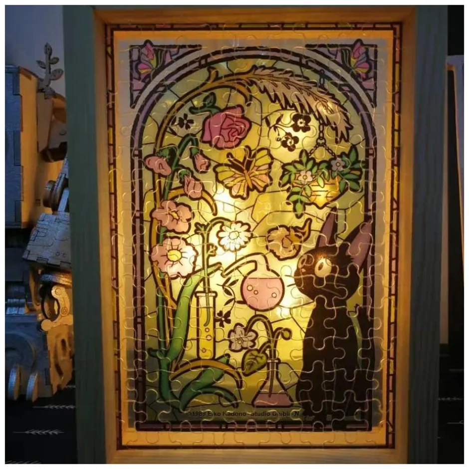 Maison Ghibli Jigsaw Puzzle-Stained Glass Puzzle 126P Robot Gardener - Castle In The Sky