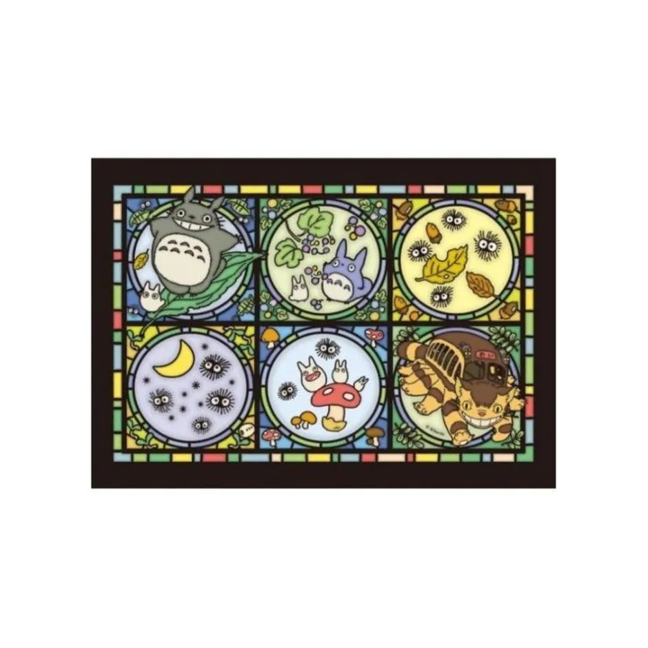 Maison Ghibli Jigsaw Puzzle-Stained Glass Puzzle 208P Totoro & His Friends - My Neighbor Totoro