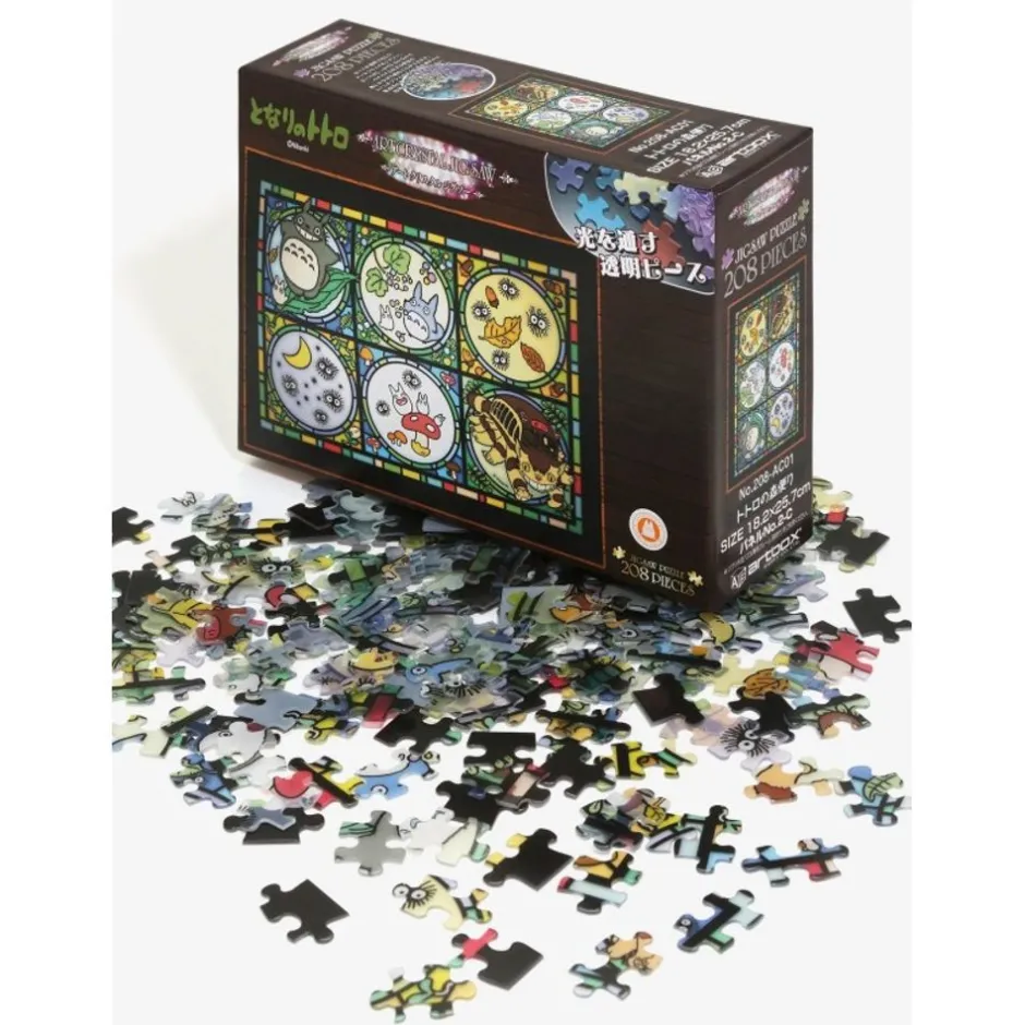 Maison Ghibli Jigsaw Puzzle-Stained Glass Puzzle 208P Totoro & His Friends - My Neighbor Totoro