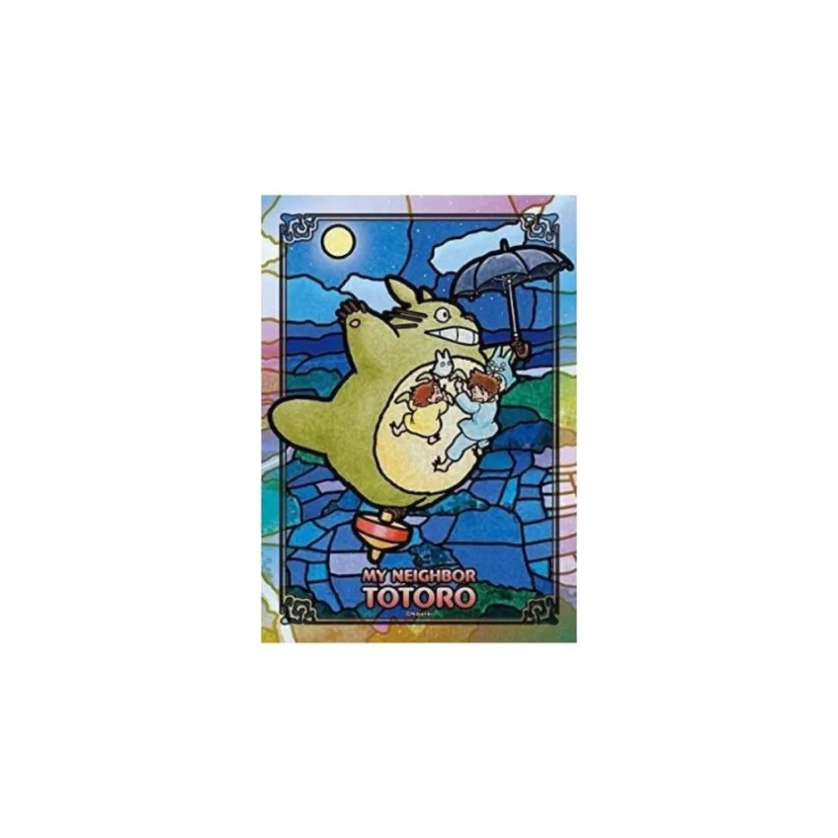 Maison Ghibli Jigsaw Puzzle-Stained Glass Puzzle 208P Totoro Under The Moon - My Neighbor Totoro