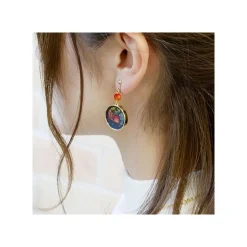 Maison Ghibli Jewellery-Stained Glass Series - Earrings Calcifer- Howl'S Moving Castle