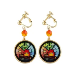 Maison Ghibli Jewellery-Stained Glass Series - Earrings Calcifer- Howl'S Moving Castle